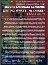 A flyer for Lisa Chason's presentation